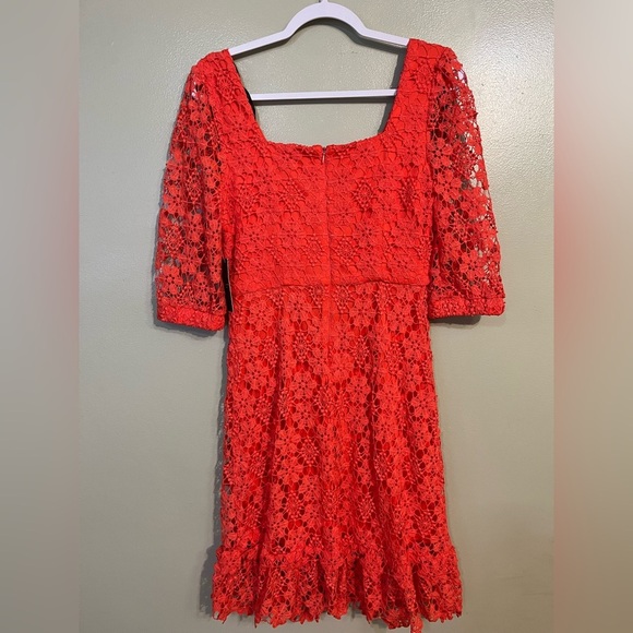 Tahari Womens Lace Tired Lined Square Neck Back Zip Mini Dress Party 6 NWT - Picture 8 of 14